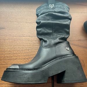 Naked wolfe platform cowboy boots